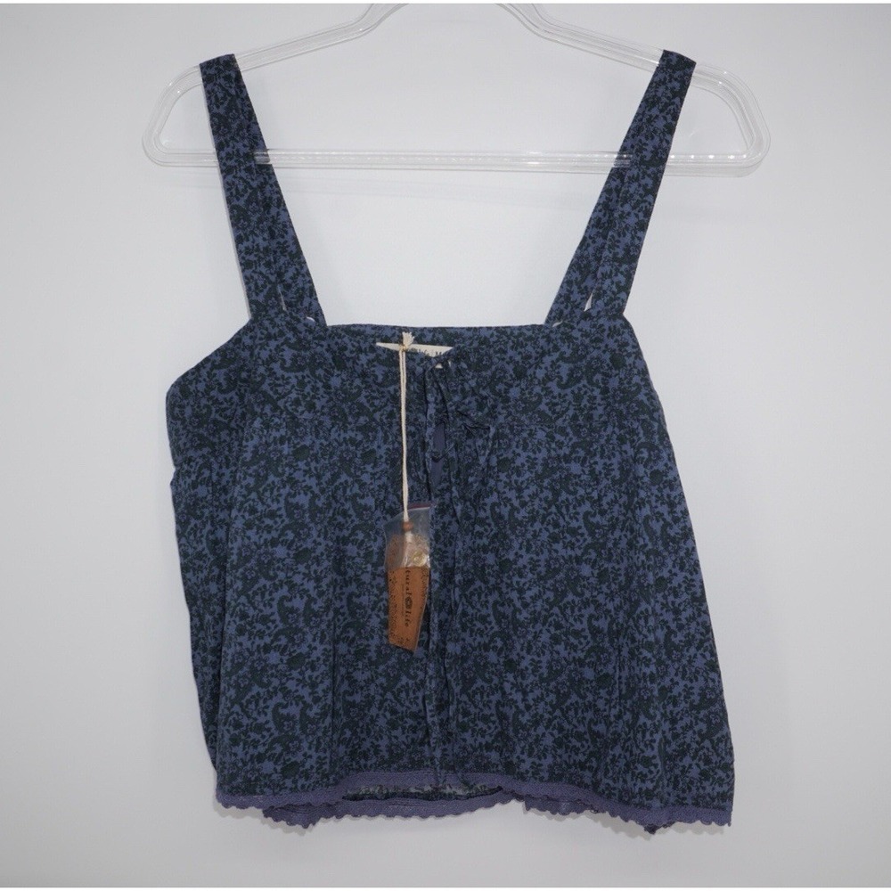 Natural Life Kate Pleated Tank top Floral Medium Bohemian Bloomcore vacation NEW